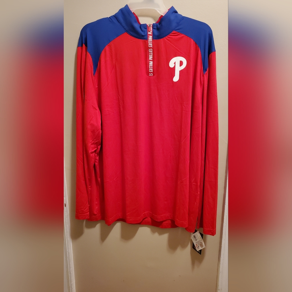 MLB Philadelphia Phillies Mens 3XL Long Sleeve 1/4 Zip Pullover Jacket